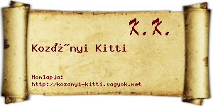 Kozányi Kitti névjegykártya