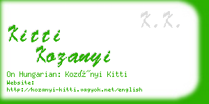 kitti kozanyi business card